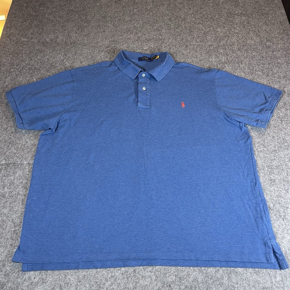 Polo Ralph Lauren Polo Shirt Mens 3XB Big Blue‎ Embroidered Pony Knit Golf